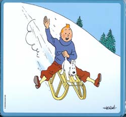 Boîte Delacre Tintin en luge