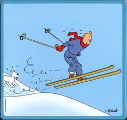 Boîte Delacre Tintin à ski