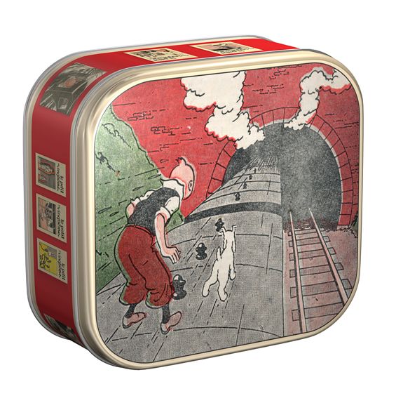 Boîte Delacre Tintin sur le toit du train Boîte Delacre Tintin sur le toit du train