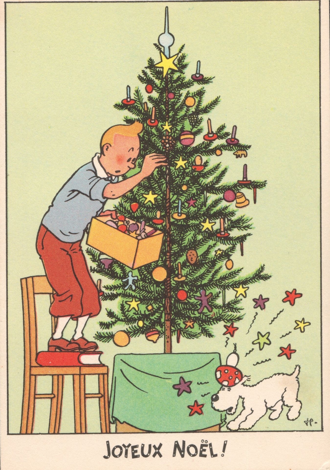 Tintin et Milou décorent le sapin de Noël Tintin et Milou décorent le sapin de Noël