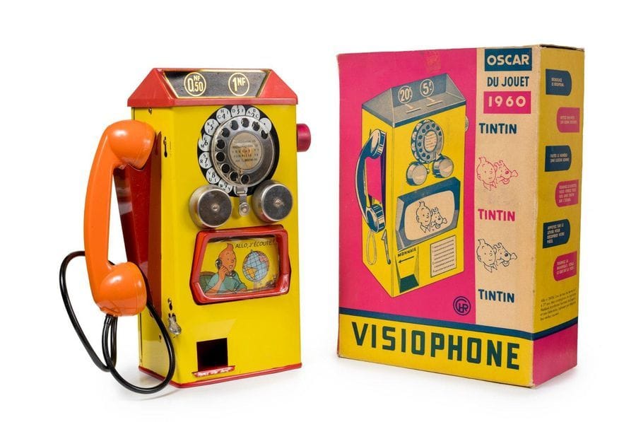 Visiophone, combiné orange Visiophone, combiné orange